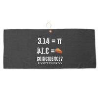 Funny Pi 314 = Pie Coincidence I Think Not Math Pun Large Microfiber Waffle Golf Towel