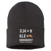 Funny Pi 314 = Pie Coincidence I Think Not Math Pun Sustainable Knit Beanie