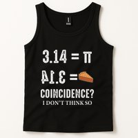 Funny Pi 314 = Pie Coincidence I Think Not Math Pun Tank Top