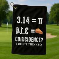 Funny Pi 314 = Pie Coincidence I Think Not Math Pun Golf Towel