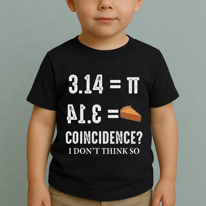 Funny Pi 314 = Pie Coincidence I Think Not Math Pun Toddler T-Shirt