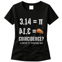 Funny Pi 314 = Pie Coincidence I Think Not Math Pun Womens T-Shirt
