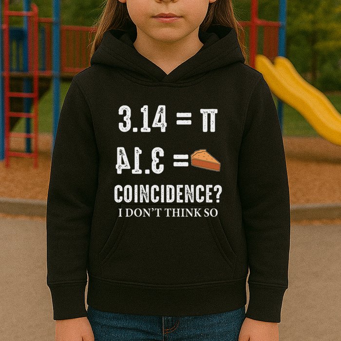 Funny Pi 314 = Pie Coincidence I Think Not Math Pun Kids Hoodie