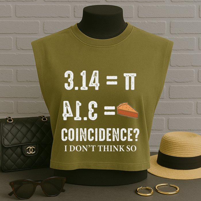 Funny Pi 314 = Pie Coincidence I Think Not Math Pun Garment-Dyed Women's Muscle Tee