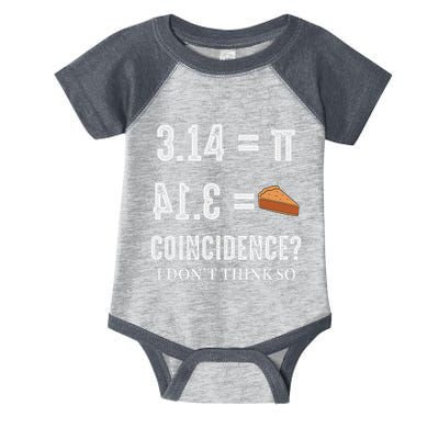 Funny Pi 314 = Pie Coincidence I Think Not Math Pun Infant Baby Jersey Bodysuit