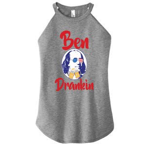 Funny Patriotic 4th Of July Gift Ben Franklin Drankin Gift Women's Perfect Tri Rocker Tank