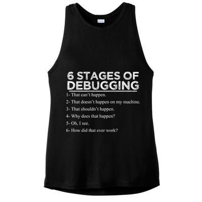 Funny Programmer 6 Stages Of Debugging Ladies PosiCharge Tri-Blend Wicking Tank
