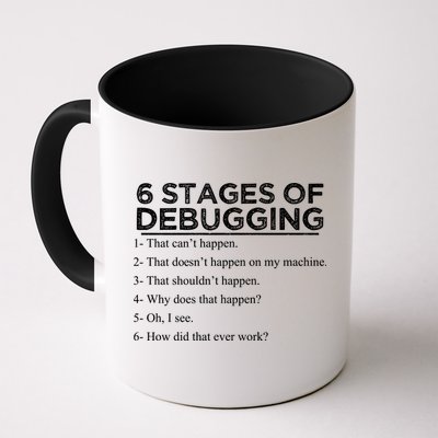 Funny Programmer 6 Stages Of Debugging Mug