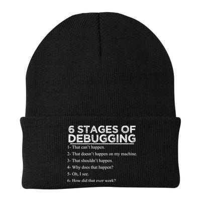 Funny Programmer 6 Stages Of Debugging Beanie