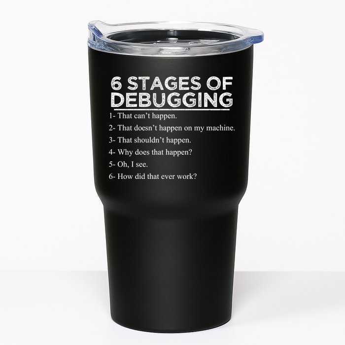 Funny Programmer 6 Stages Of Debugging Tumbler