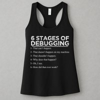 Funny Programmer 6 Stages Of Debugging Womens Tank Top