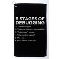 Funny Programmer 6 Stages Of Debugging Golf Towel