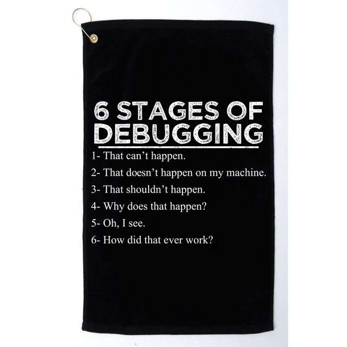 Funny Programmer 6 Stages Of Debugging Golf Towel