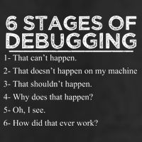Funny Programmer 6 Stages Of Debugging Golf Towel
