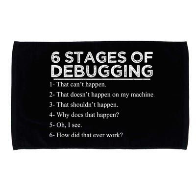 Funny Programmer 6 Stages Of Debugging Microfiber Hand Towel