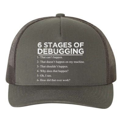 Funny Programmer 6 Stages Of Debugging Yupoong Adult 5-Panel Trucker Hat