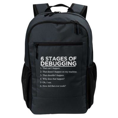 Funny Programmer 6 Stages Of Debugging Backpack