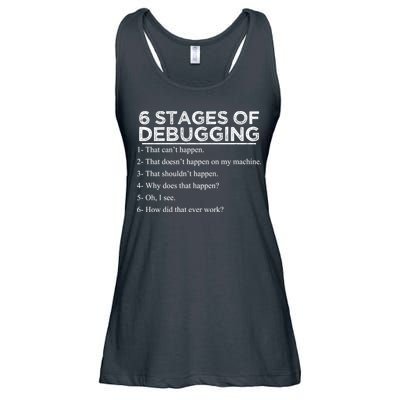 Funny Programmer 6 Stages Of Debugging Ladies Essential Flowy Tank