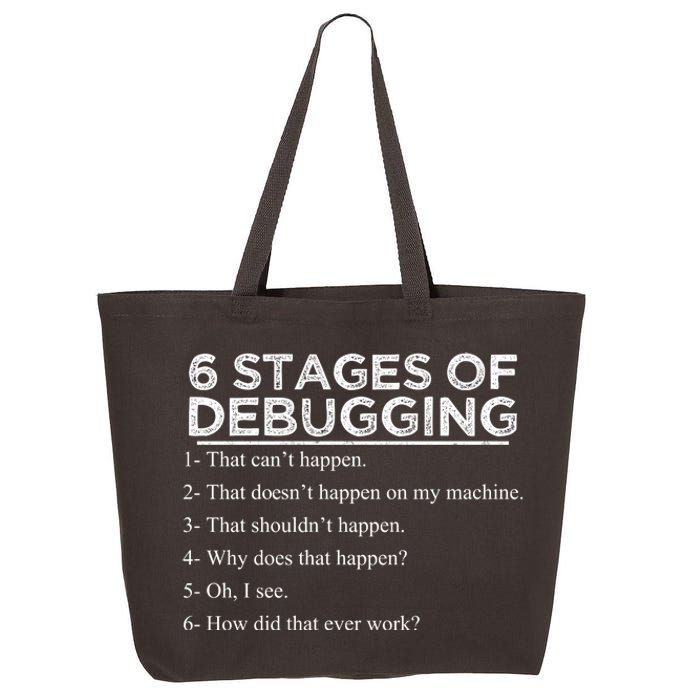 Funny Programmer 6 Stages Of Debugging 25L Jumbo Tote