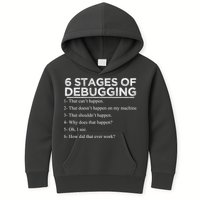Funny Programmer 6 Stages Of Debugging Kids Hoodie