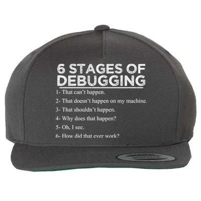 Funny Programmer 6 Stages Of Debugging Wool Snapback Cap
