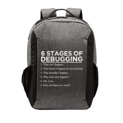 Funny Programmer 6 Stages Of Debugging Vector Backpack