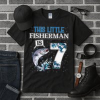 Fishing Party 7 Year Old Birthday Fisherman 7th Fisher Tall T-Shirt