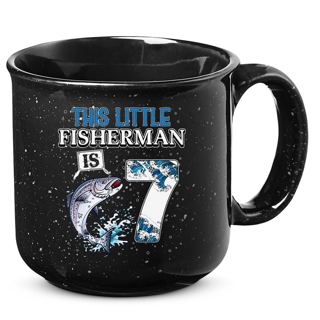 Fishing Party 7 Year Old Birthday Fisherman 7th Fisher 15oz Campfire Ceramic Mug
