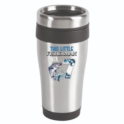Fishing Party 7 Year Old Birthday Fisherman 7th Fisher 16oz Travel Tumbler