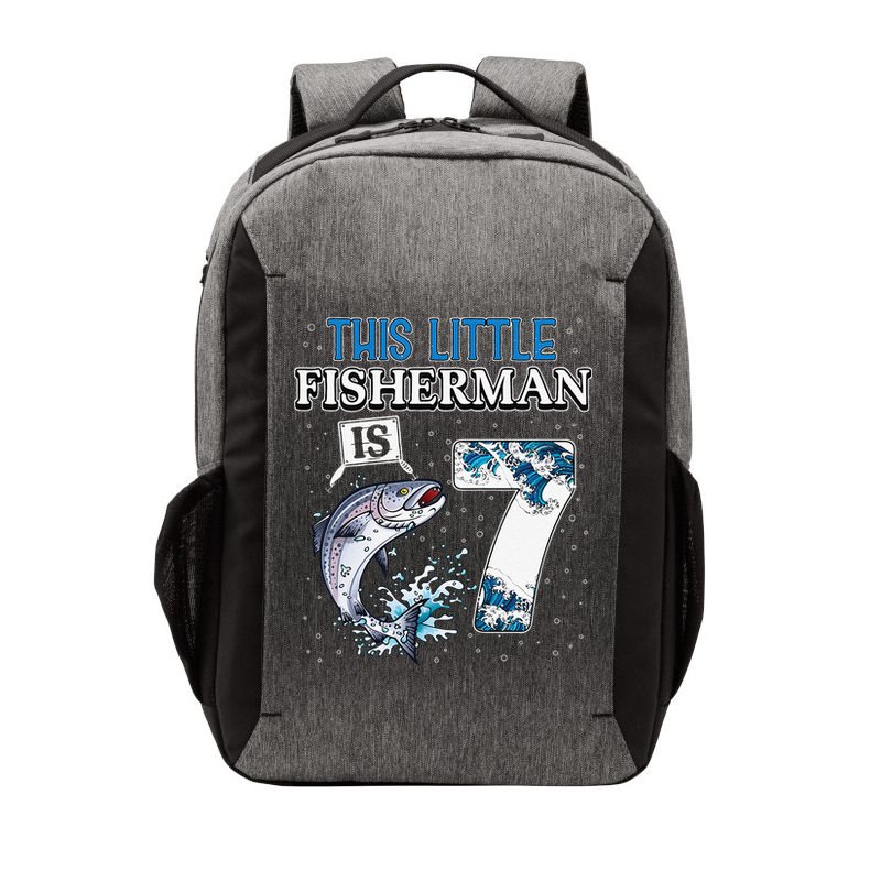 Fishing Party 7 Year Old Birthday Fisherman 7th Fisher Vector Backpack