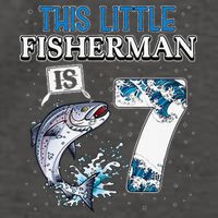 Fishing Party 7 Year Old Birthday Fisherman 7th Fisher Vector Backpack