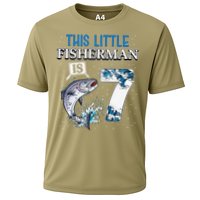 Fishing Party 7 Year Old Birthday Fisherman 7th Fisher Cooling Performance Crew T-Shirt