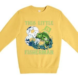 Fishing Party 8 Year Old Birthday Fisherman 8th Fisher Premium Crewneck Sweatshirt