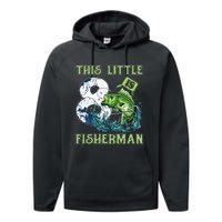 Fishing Party 8 Year Old Birthday Fisherman 8th Fisher Performance Fleece Hoodie