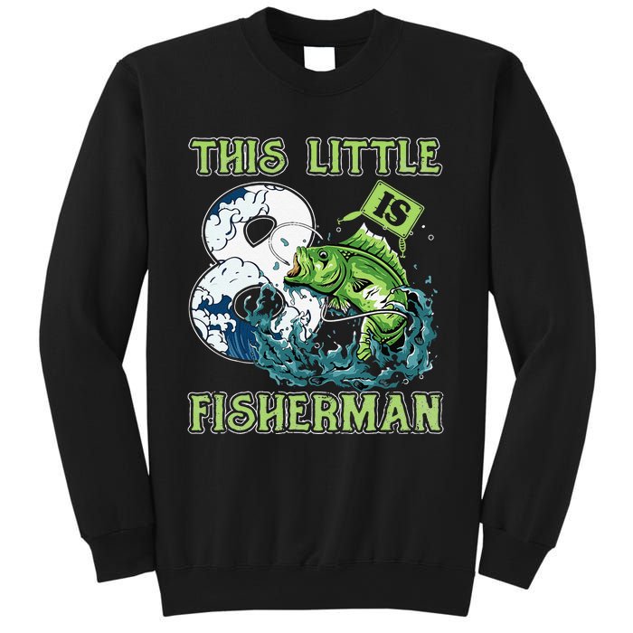 Fishing Party 8 Year Old Birthday Fisherman 8th Fisher Sweatshirt