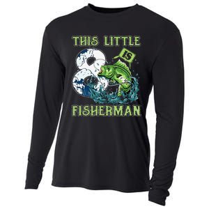 Fishing Party 8 Year Old Birthday Fisherman 8th Fisher Cooling Performance Long Sleeve Crew