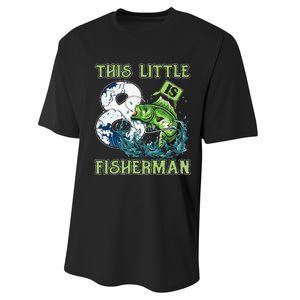 Fishing Party 8 Year Old Birthday Fisherman 8th Fisher Performance Sprint T-Shirt