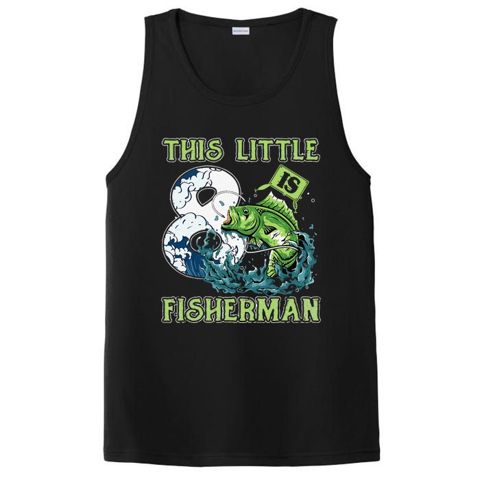 Fishing Party 8 Year Old Birthday Fisherman 8th Fisher PosiCharge Competitor Tank