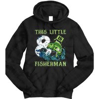 Fishing Party 8 Year Old Birthday Fisherman 8th Fisher Tie Dye Hoodie