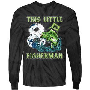 Fishing Party 8 Year Old Birthday Fisherman 8th Fisher Tie-Dye Long Sleeve Shirt