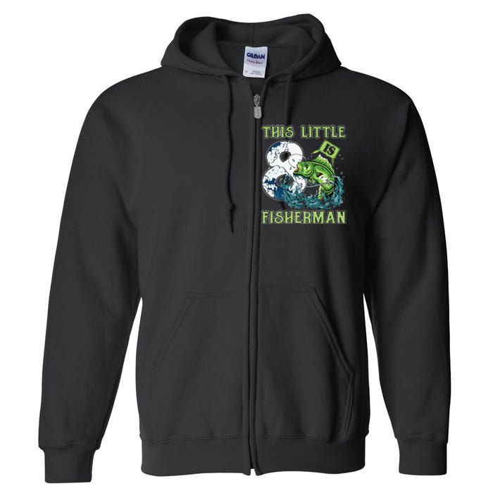 Fishing Party 8 Year Old Birthday Fisherman 8th Fisher Full Zip Hoodie