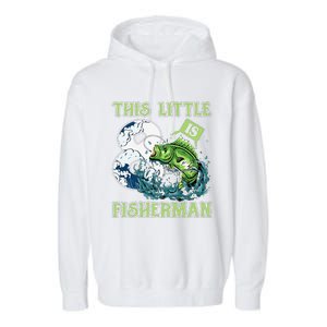 Fishing Party 8 Year Old Birthday Fisherman 8th Fisher Garment-Dyed Fleece Hoodie