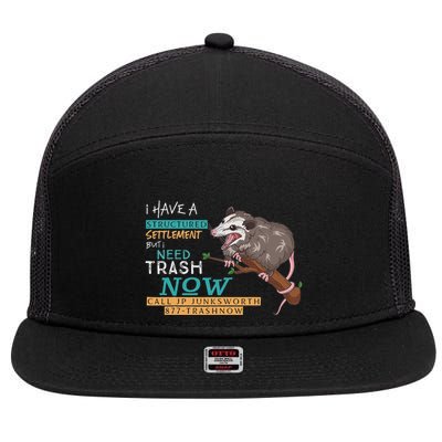 Funny Possum 877 Trashnow 7 Panel Mesh Trucker Snapback Hat