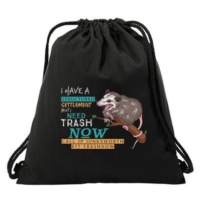 Funny Possum 877 Trashnow Drawstring Bag