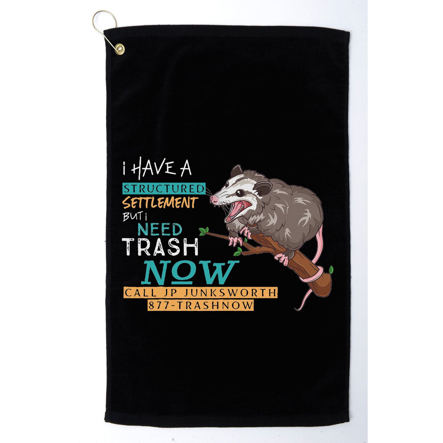 Funny Possum 877 Trashnow Golf Towel
