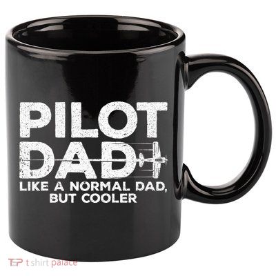 Funny Pilot Art For Dad Men Aviation Airplane Aircraft Pilot 11oz C Handle Ceramic Mug