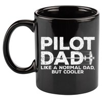 Funny Pilot Art For Dad Men Aviation Airplane Aircraft Pilot 11oz C Handle Ceramic Mug