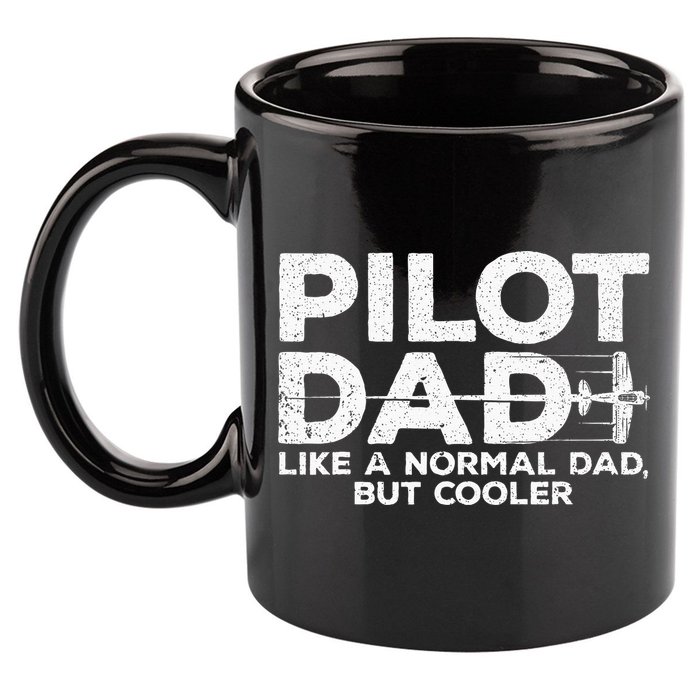 Funny Pilot Art For Dad Men Aviation Airplane Aircraft Pilot 11oz C Handle Ceramic Mug