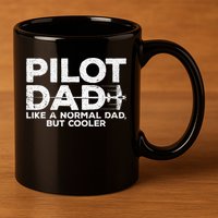 Funny Pilot Art For Dad Men Aviation Airplane Aircraft Pilot 11oz C Handle Ceramic Mug