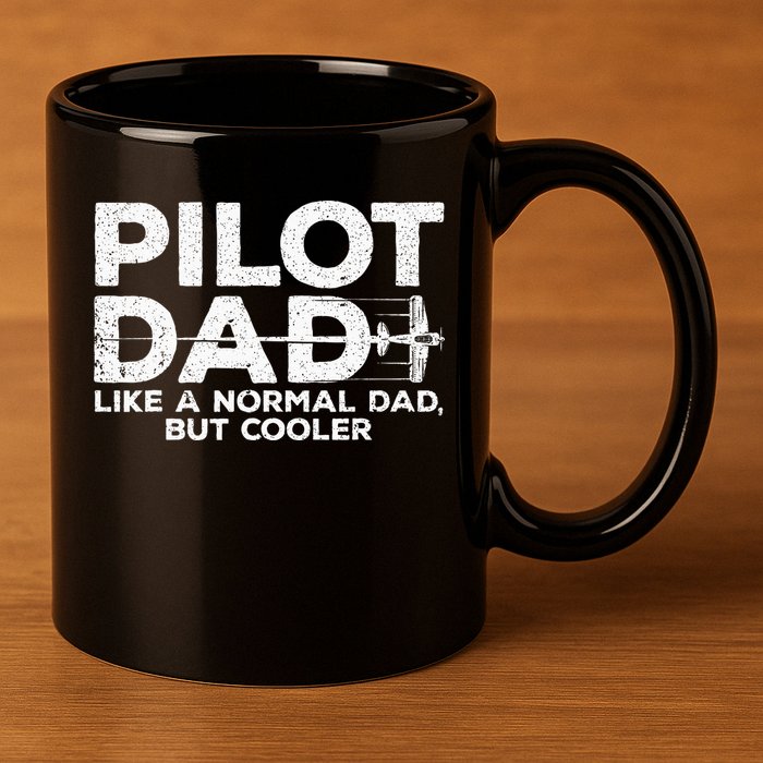 Funny Pilot Art For Dad Men Aviation Airplane Aircraft Pilot 11oz C Handle Ceramic Mug